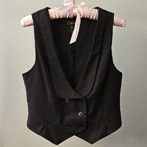 Black Double-Breasted Vest